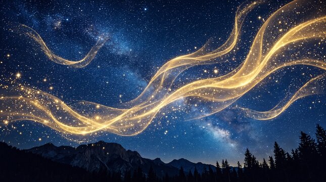 : A deep indigo and midnight-blue night sky, densely populated with glittering stars and a visible, detailed band of the Milky Way galaxy stretching across the background.
