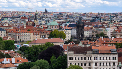 Obraz premium panorama of Prague seen from south gardens below Hradcany castle