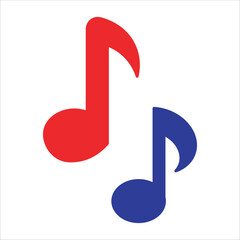 Fototapeta na wymiar music icon. simple flat colored vector