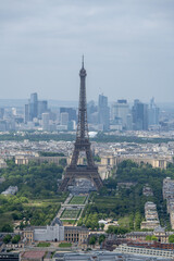 Naklejka premium Eiffel Tower and La Defense skyline from Montparnasse Tower