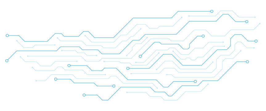 Abstract white blue digital technology futuristic circuit board background design. Technology dots lines connect network background.