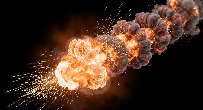 Chain reaction of multiple consecutive cascading fireballs on black