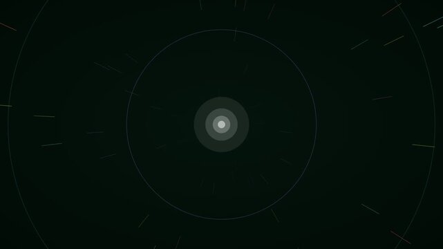 Neon multicolor warp shockwave hyperspace background on emerald dark, warp speed motion loop