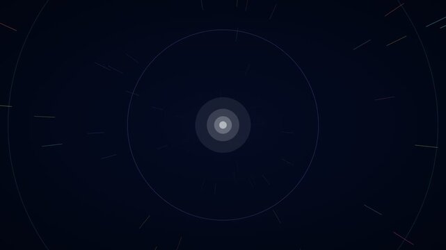 Neon multicolor warp shockwave hyperspace background on cosmic blue, warp speed motion loop