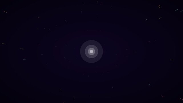 Neon multicolor stretched starfield hyperspace background on dark violet, warp speed motion loop