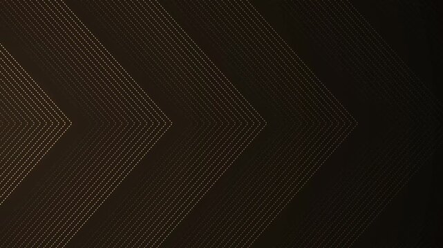 Dark abstract background with dotted chevron arrows pointing right, geometric pattern and gradient background animation