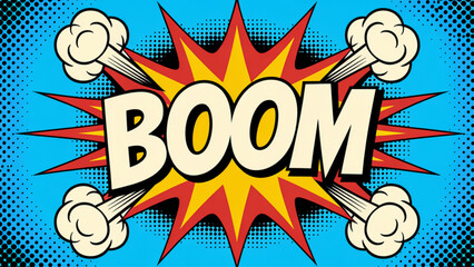 Explosion with cartoon faces and shockwaves in vibrant colorful background Vector © Ridoy