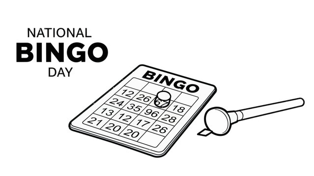 Bingo card with marker and numbers for game play