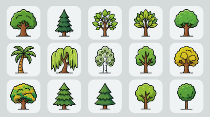 Assortment of diverse trees © Vexana