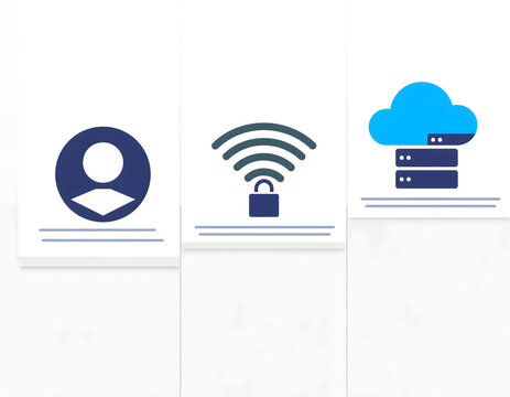 Diagrama de ciberseguridad y protecci&oacute;n de datos vector sin texto
