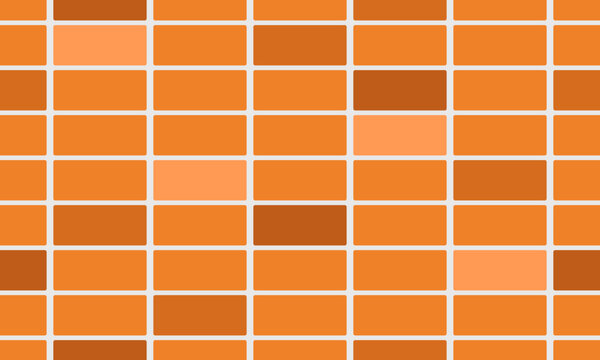 Seamless red brick wall pattern. Building facade texture with classic bricks texture in warm red colors. House wall background. Vector illustration in flat style.