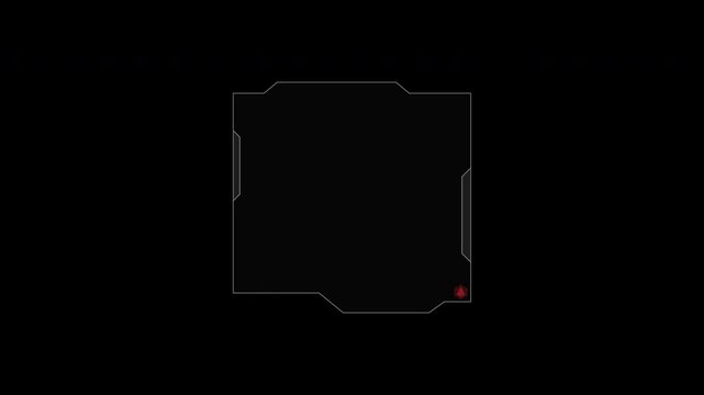 Futuristic digital frame with glowing red corner indicator animation.
