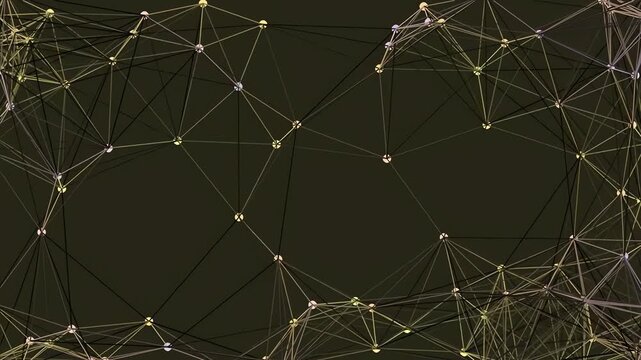 Abstract background with connected dots and lines representing a digital network or neural structure.