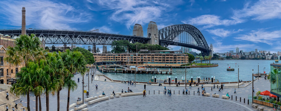 7 July 2026 View Sydney Harbour Bridge and  Park Hyatt Hotel photo taken from Circular Quay in Sydney NSW Australia