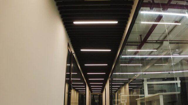 Corporate office interior corridor workspace