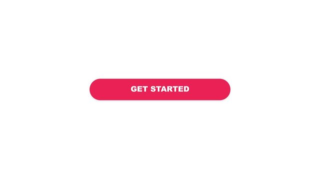 Red Get Started Button Animation with Mouse Cursor Clicking on White Background