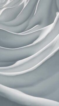 Sculptural white gypsum formations with flowing organic curves illuminated by natural sunlight, soft shadows and smooth mineral textures create refined minimalist architectural background.