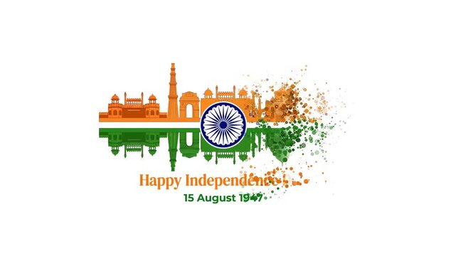 Happy Independence Day India 15 August 1947 Celebration.