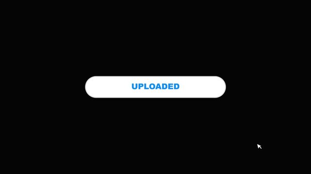 Mouse Clicking Blue Upload File Button Transitioning to White Uploaded Status Animation