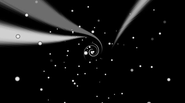 Monochrome swirling vortex background animation