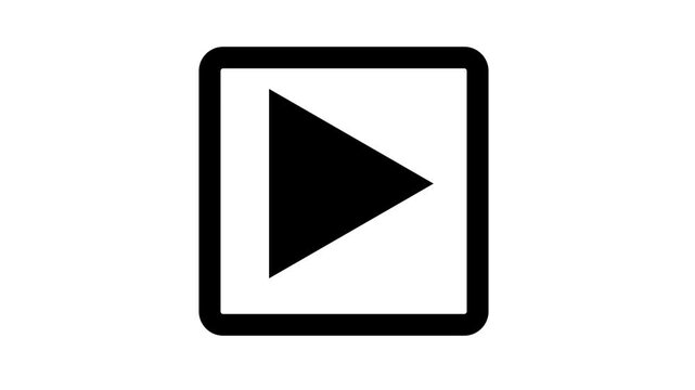 Play button icon  video player symbol  media control  play triangle  black and white