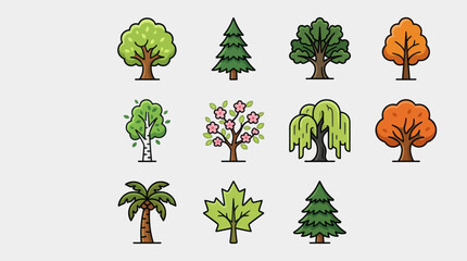Assorted tree icons collection © Wedus