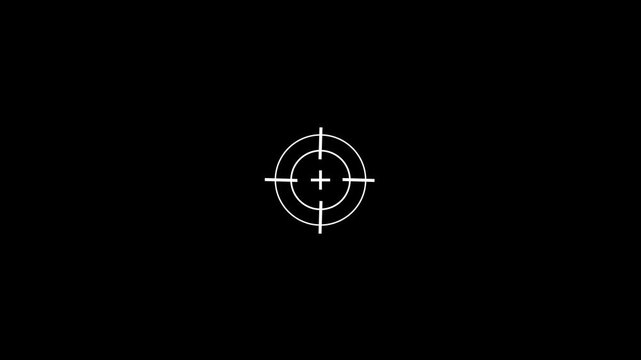 Simple white target symbol on transparent background for design and editing purposes  crosshair icon