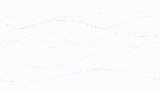 Dashed flowing lines on pastel colors, corporate motion background seamless loop 4K 023