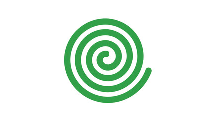 Naklejka premium Green Spiral Swirl Vector Illustration Isolated on White