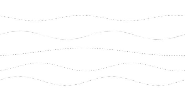Dashed flowing lines on white and gray, corporate motion background seamless loop 4K