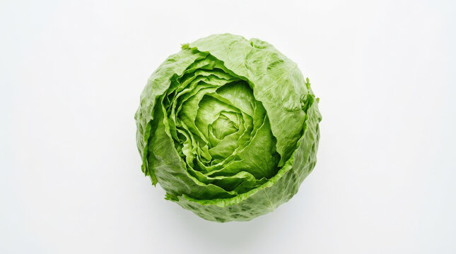 Fresh Green Cabbage Isolated on White Background for Healthy Eating and Cooking Concepts