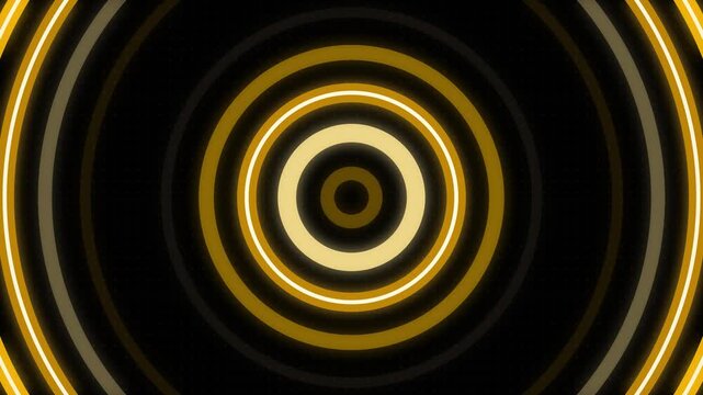Golden LED wall concentric rings, stage screen background seamless loop 4K 008