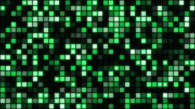 Digital green LED wall glowing grid, stage screen background seamless loop 4K 010