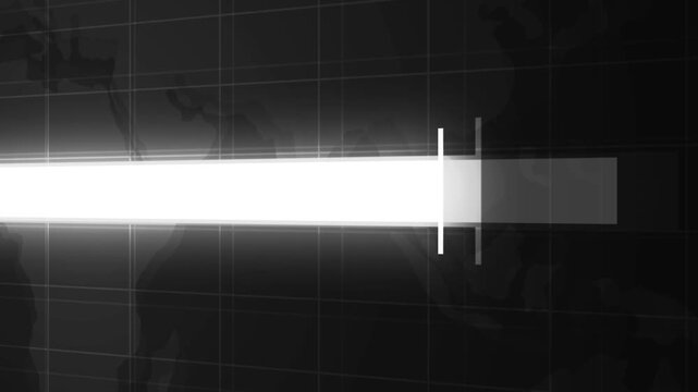 Abstract world map background with a horizontal waiting loading bar and grid lines animation