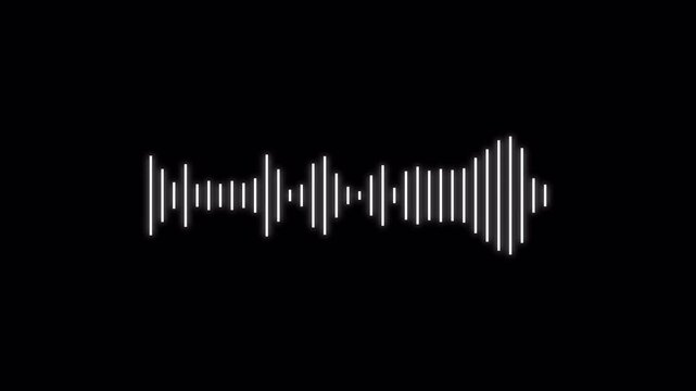 wave form spectrum, sound waves meter- Lines audio wave visualization, Audio wave rhythm on a transparent background in 4k with alpha channel,  