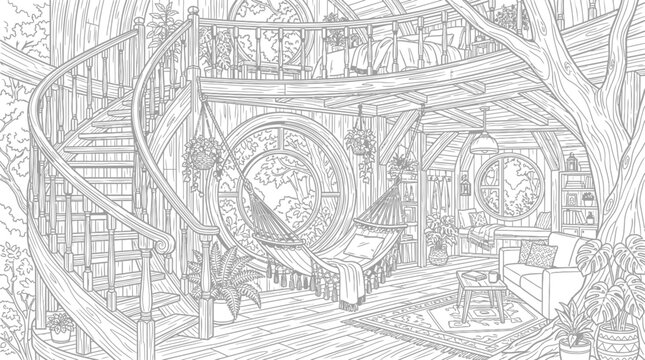 the drawing of the house in the form of heart