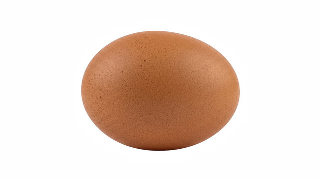 Whole chicken egg with brown shell texture isolated on transparent background for food recipe themes.