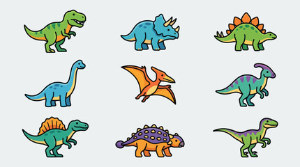 Cartoon dinosaurs collection © Valee