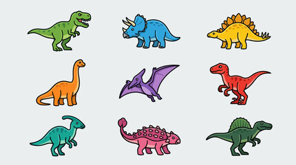 Cartoon dinosaurs collection © Valee