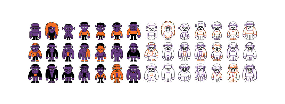 Diverse group of people standing in a row. Multiethnic crowd of flat vector characters facing forward. Inclusive community or teamwork illustration...