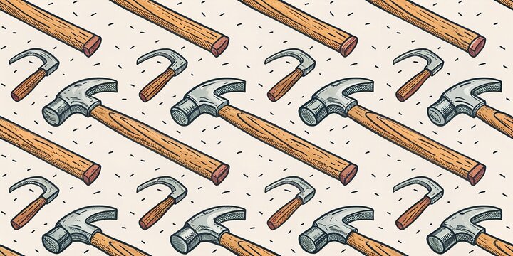 seamless pattern with hammer
