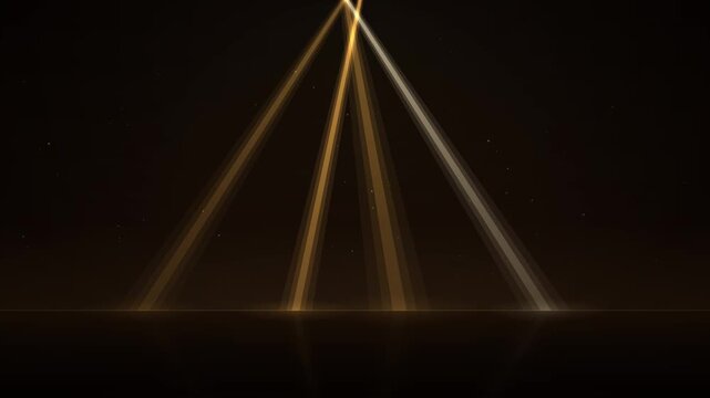 Amber stage light beams pulsing, concert lighting seamless loop 4K