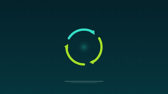 Animated Recycling arrows circular economy lagoon concept loop