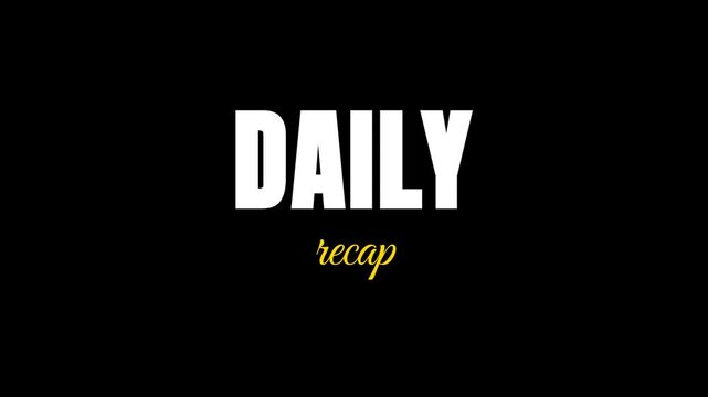 Minimalist daily recap typography animation for social media vlog
