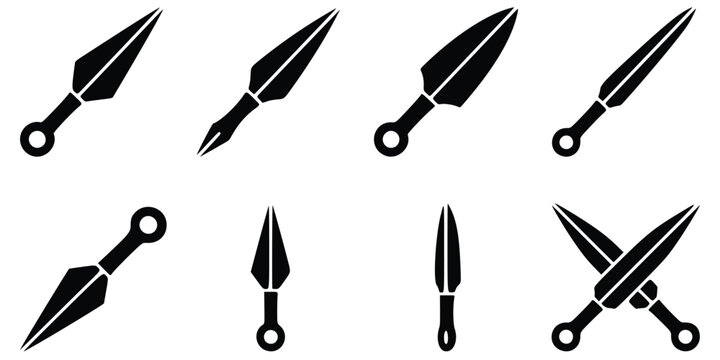 Traditional Kunai Knife Icon for Ninja Weapon and Japanese Culture Vector Illustration