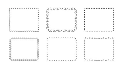 Fototapeta premium Collection of Blank Postage Stamp Vector Frames and Vintage Border Designs
