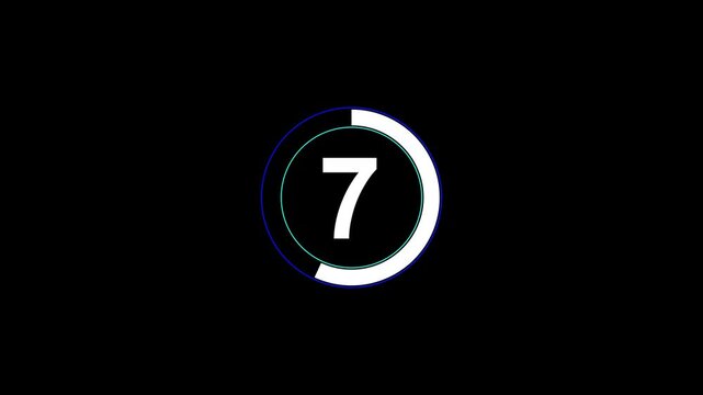12 to 0 Digital Number Countdown Animation on black Background, Clean Timer for Presentation, Broadcast, Motion Graphic, and Video Intro.