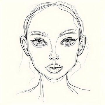 Drawing of woman's face in pencil