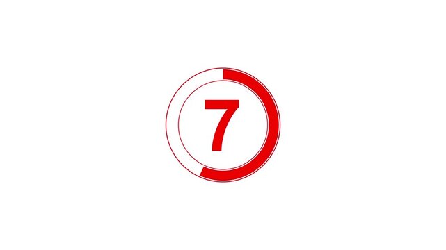 12 to 0 Digital Number Countdown Animation on White Background, Clean Timer for Presentation, Broadcast, Motion Graphic, and Video Intro.