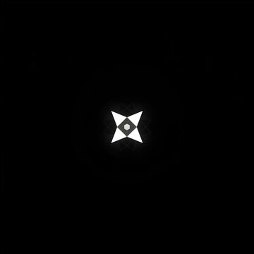 Glowing White Cross Shape Illuminated in Dark Minimalist Background